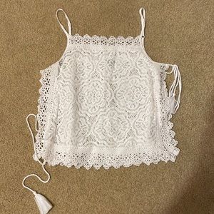 White Aerie lace tank/cover up with open sides